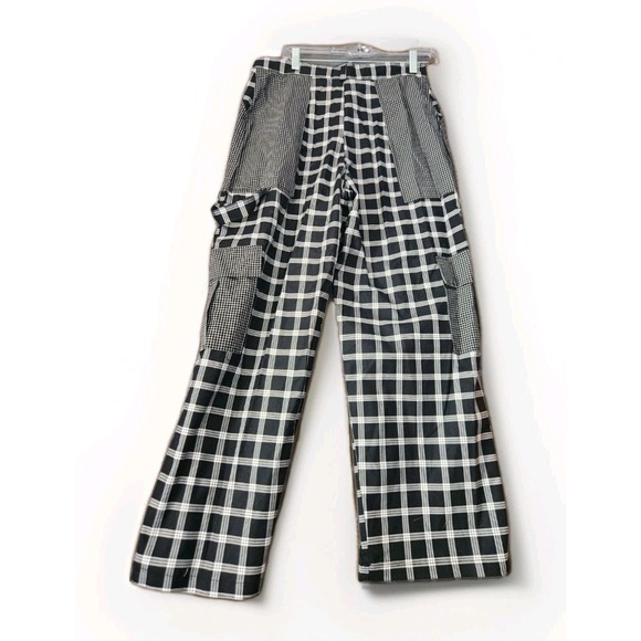 NWT Free People Ragged Priest Wide Leg Plaid Pants Goth Grunge Y2K Street Style - Picture 2 of 14